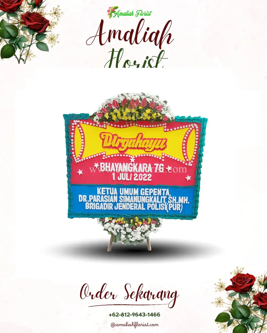 Papan Bunga HUT Ulang Tahun Besi